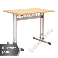 Table IN-R 70x50 size 3–7, 1p., frame aluminium, tabletop maple, edge banding PU, corners rounded