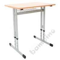 Table IN-R 70x50 size 3–7, 1p., frame aluminium, tabletop beech, edge banding PU, corners rounded
