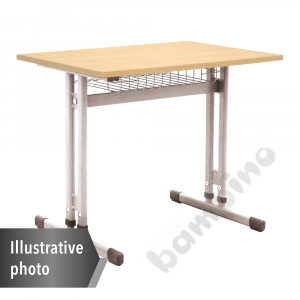 Table IN-R 70x50 size 3–7, 1p., frame aluminium, tabletop grey, edge banding ABS, corners straight