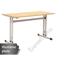 Table IN-R 130x50 size 3–7, 2p., frame aluminium, tabletop maple, edge banding PU, corners rounded