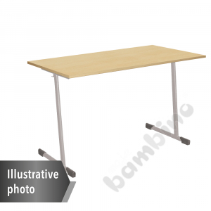 Table T 130x50 size 3, 2p., frame green, tabletop beech, edge banding ABS, corners rounded