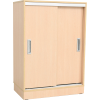 Grande L cabinet with sliding doors - maple