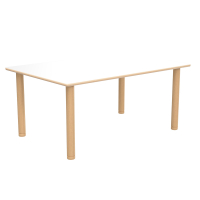 Flexi rectangular school table - white, beech legs