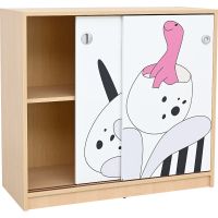 Cabinet with small dinosaur