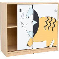 Cabinet with dinosaur