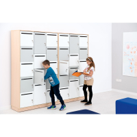 Quadro - cabinet with 14 lockers 90 - maple