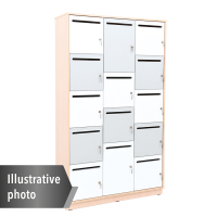 Quadro - cabinet with 14 lockers 90 - white