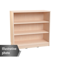 Echtholz - M cabinet with 2 shelves, open, with wheels