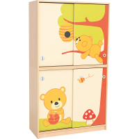 Cabinet with a bear and honey