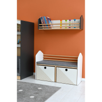 FLO cabinet with a seat, white