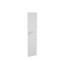 Grande door with a lock for a narrow cabinet, height 187 cm, white
