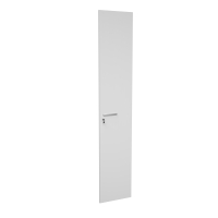 Grande door with a lock for a narrow cabinet, height 223 cm, white