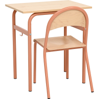 Daniel table single with P chair size 6, salmon