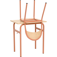 Daniel table single with P chair size 6, salmon