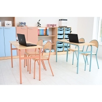 Daniel table double with P chair size 6, turquoise