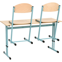 IN-R table double with T chair size 6, turquoise