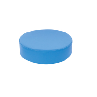 Round pouf light blue