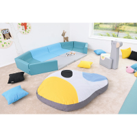 Square foam sofa for Siessta playpen, blue - MED