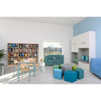 Verba sofa with table, double - turquoise