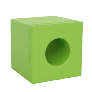 Cube with a hole - light green - MED