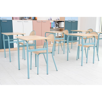 Daniel table single with P chair size 6, turquoise