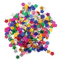 Shiny confetti, flowers