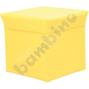 Fabric storage pouf - yellow