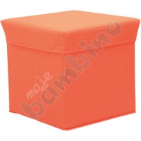 Fabric storage pouf - red