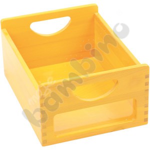 Wooden container with window - yellow