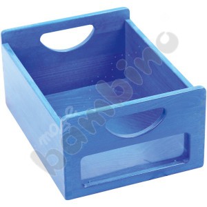 Wooden container with window - blue